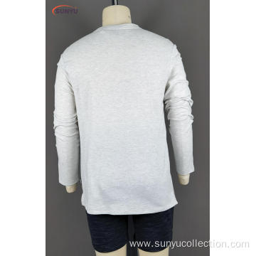 Cotton/polyester pique terry long sleeve sweatshirt